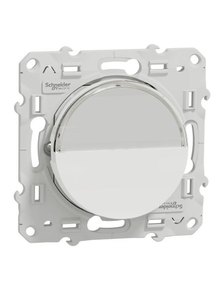 Odace Poussoir avec porte étiquette Blanc