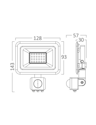 Projecteur LED 20W IP54 / 6500K avec... Projecteur LED 20W IP54 / 6500K avec...