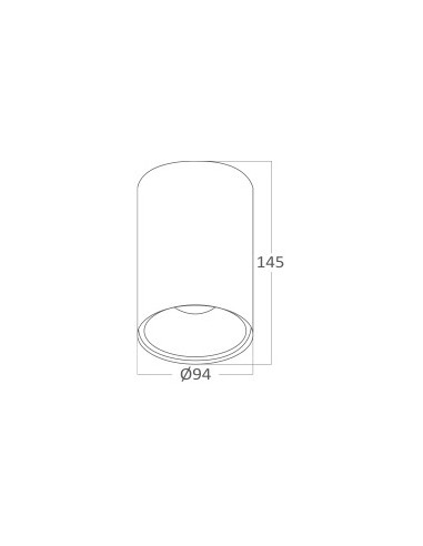 Plafonnier Alu. Rond GU10 35W IP20 Noir Plafonnier Alu. Rond GU10 35W IP20 Noir