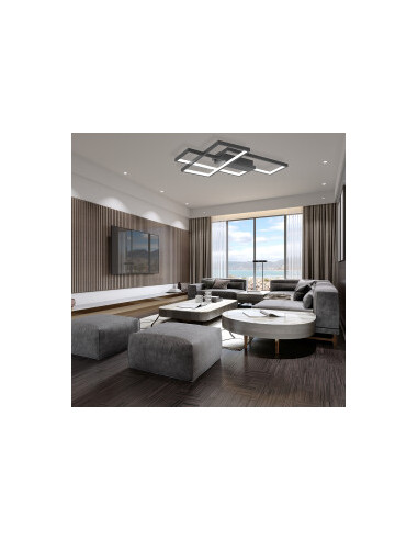 Plafonnier Décoratif LED Carrés - 65W... Plafonnier Décoratif LED Carrés - 65W...