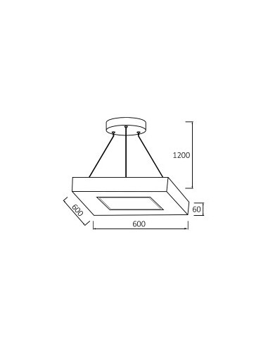 Suspension LED Carré Diam. 60cm - 45W... Suspension LED Carré Diam. 60cm - 45W...