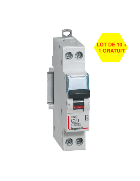Lot de 10 Disjoncteurs LEGRAND DNX3 20A Ph+N VIS