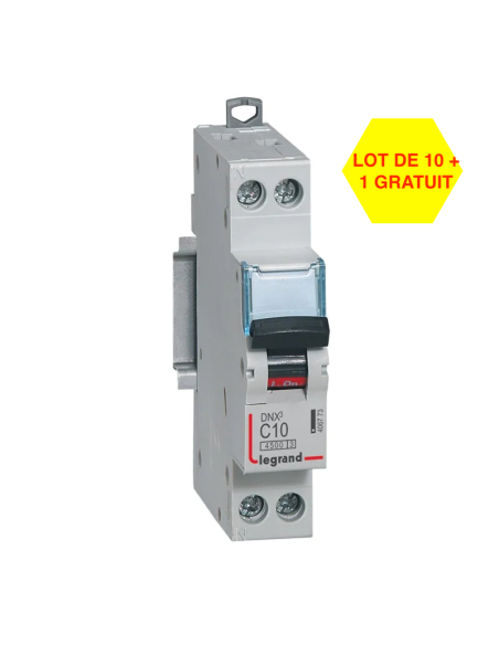 Lot de 10 Disjoncteurs LEGRAND DNX3 10A Ph+N VIS