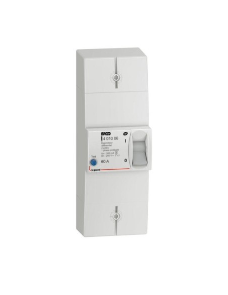 Disjoncteur de branchement Enedis Bipolaire Différentiel 500mA sélectif intensité - 60A