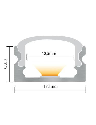 Profilé en aluminium de surface de 2M...