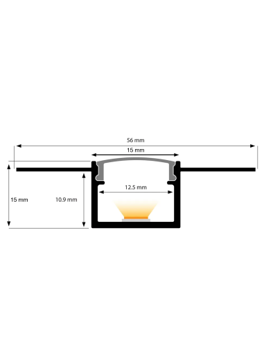 Profilé en aluminium pour plâtre de 2...