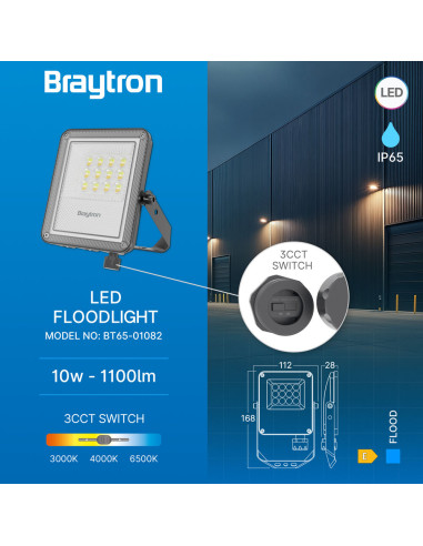 Projecteur LED 10W 3CCT 1100lm -...