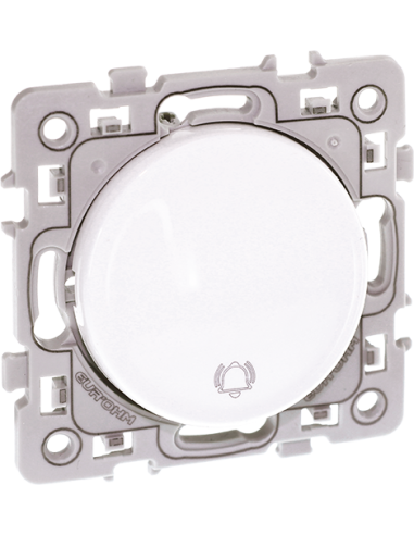 SQUARE Poussoir 10A carillon blanc