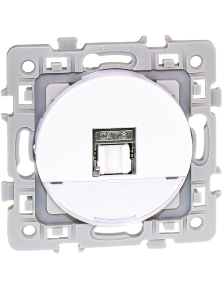 SQUARE Prise RJ45 blindée Cat.6 STP (Grade2 TV) Blanc