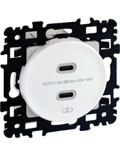 SQUARE chargeur double USB C 5,5V blanc