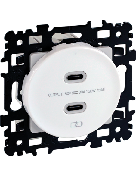 SQUARE chargeur double USB C 5,5V blanc