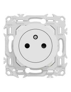 Odace 2025 - Prise 2P+T affleurante - Bornes automatiques - Blanc craie 2
