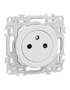 Odace 2025 - Prise 2P+T affleurante - Bornes automatiques - Blanc craie