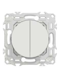 Odace 2025 - Double Va-et-vient ou poussoir - 10AX - Blanc craie 2