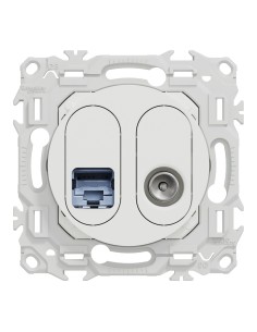 Odace 2025 - Prise mixte RJ45 Cat.6 STP + TV - Blanc craie 2