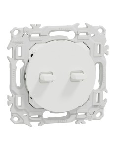 Odace 2025 - Double Va-et-vient ou poussoir à levier - 10AX - Blanc craie