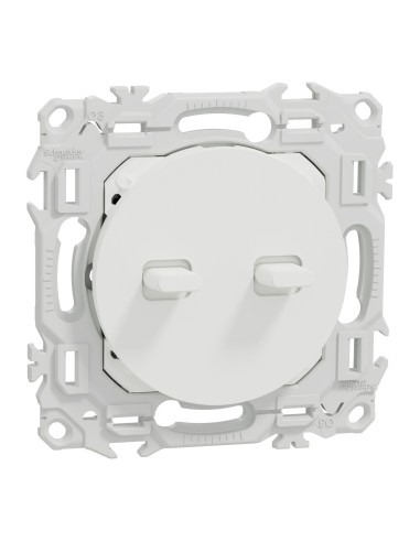 Odace 2025 - Double Va-et-vient ou poussoir à levier - 10AX - Blanc craie