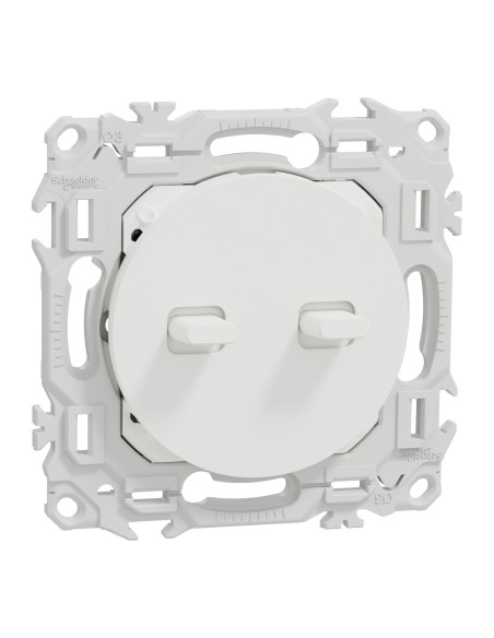 Odace 2025 - Double Va-et-vient ou poussoir à levier - 10AX - Blanc craie