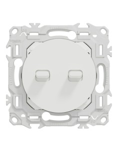 Odace 2025 - Double Va-et-vient ou poussoir à levier - 10AX - Blanc craie 2