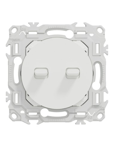 Odace 2025 - Double Va-et-vient ou poussoir à levier - 10AX - Blanc craie