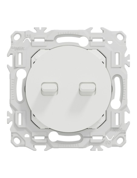 Odace 2025 - Double Va-et-vient ou poussoir à levier - 10AX - Blanc craie