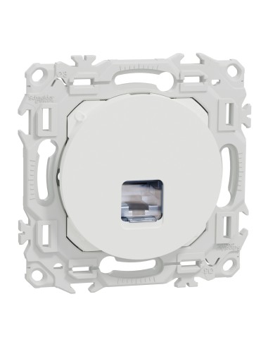 Odace 2025 - Prise RJ45 - Cat6 STP grade 2TV min à grade 3TV - Blanc craie