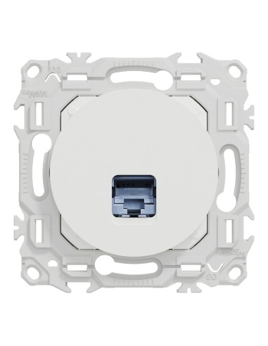 Odace 2025 - Prise RJ45 - Cat6 STP grade 2TV min à grade 3TV - Blanc craie