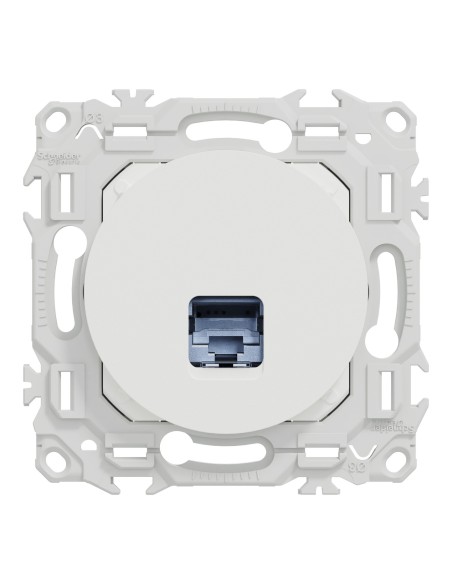 Odace 2025 - Prise RJ45 - Cat6 STP grade 2TV min à grade 3TV - Blanc craie