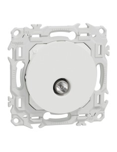 Odace 2025 - Prise TV simple mâle - Sortie coaxiale - Blanc craie