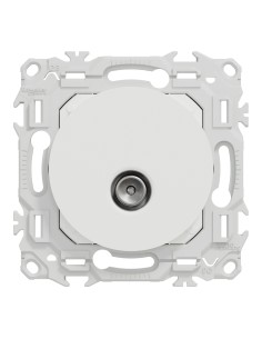 Odace 2025 - Prise TV simple mâle - Sortie coaxiale - Blanc craie 2
