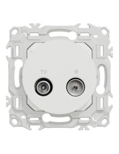Odace 2025 - Prise TV/FM - Sorties coaxiales - Blanc craie 2