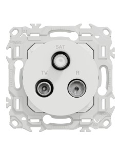 Odace 2025 - Prise TV/FM/SAT - Sorties coaxiales - Blanc craie 2