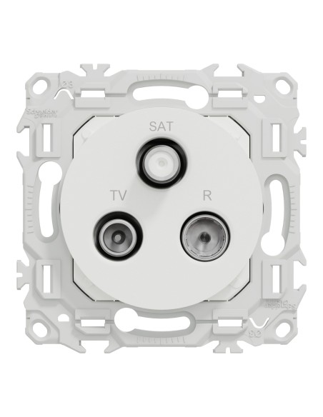 Odace 2025 - Prise TV/FM/SAT - Sorties coaxiales - Blanc craie