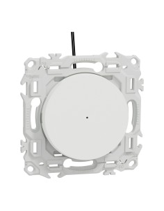 Odace 2025 - Va-et-vient ou poussoir lumineux LED verte - 10AX - Blanc craie