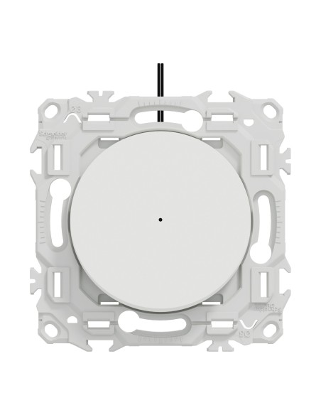 Odace 2025 - Va-et-vient ou poussoir lumineux LED verte - 10AX - Blanc craie