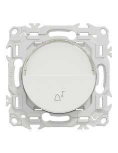 Odace 2025 - Bouton-poussoir porte-étiquette - Symbole carillon - Blanc craie 2
