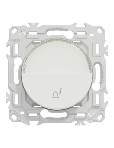 Odace 2025 - Bouton-poussoir porte-étiquette - Symbole carillon - Blanc craie