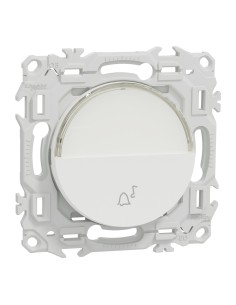 Odace 2025 - Bouton-poussoir porte-étiquette - Symbole carillon - Blanc craie