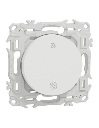Odace 2025 - Inter ou poussoir VMC 2 vitesses - 10AX - Blanc craie
