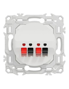 Odace 2025 - Prise haut-parleurs double 2 sorties - à poussette - Blanc craie 2