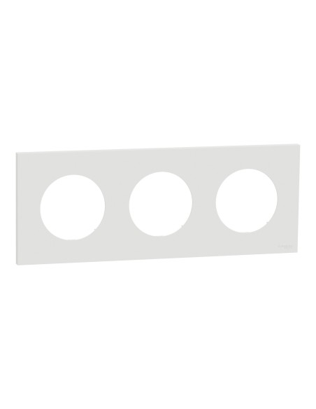 Odace 2025 - Plaque de finition 3 postes - couleur Blanc craie