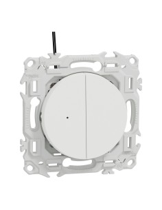 Odace - double va-et-vient ou poussoir lumineux LED - blanc craie