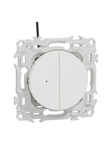 Odace - double va-et-vient ou poussoir lumineux LED - blanc craie