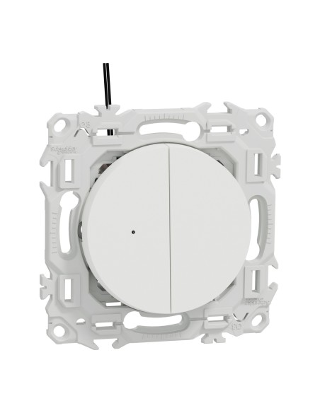 Odace - double va-et-vient ou poussoir lumineux LED - blanc craie