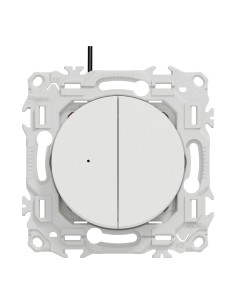Odace - double va-et-vient ou poussoir lumineux LED - blanc craie 2