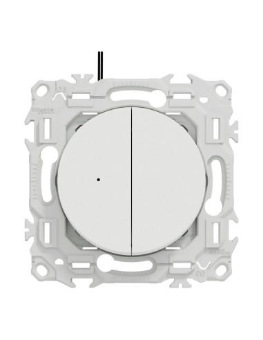 Odace - double va-et-vient ou poussoir lumineux LED - blanc craie