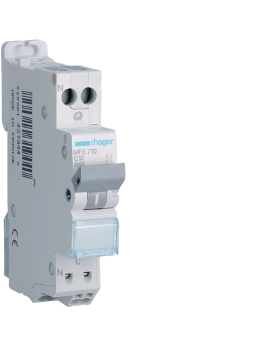 Disjoncteur Phase+ Neutre 10A 3kA Courbe C connexion automatique SanVis