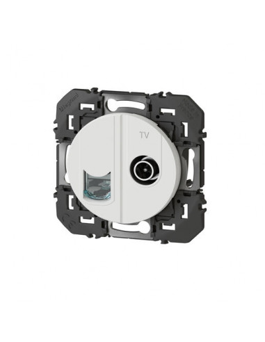 Prise TV + RJ45 Catégorie6 STP Dooxie